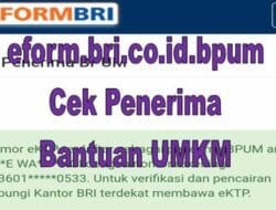 Cek Apakah kamu menerima BLT 1,2 Juta. Coba Cek di eform.bri.co.id/bpum