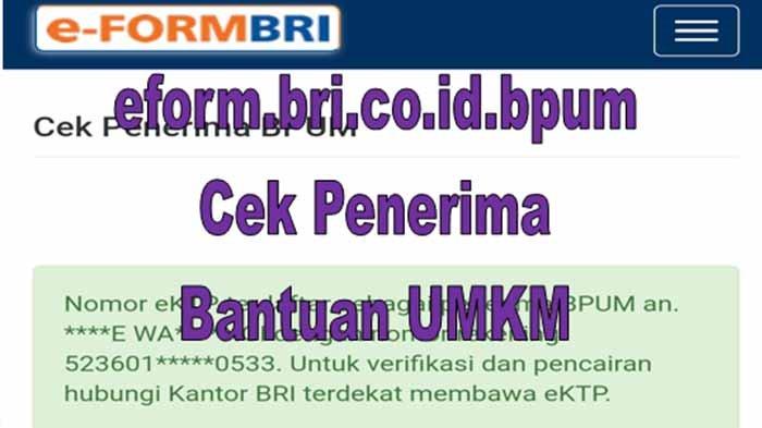 Cek Apakah Kamu Menerima Blt Juta Coba Cek Di Eform Bri Co Id Bpum